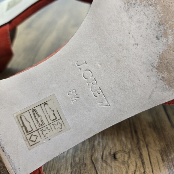 J. Crew Orange Red Suede Kilted Pointed Toe Dorsay Tassel Flats - Picture 3 of 13